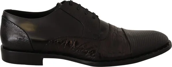 Black Leather Exotic Skins Formal Shoes