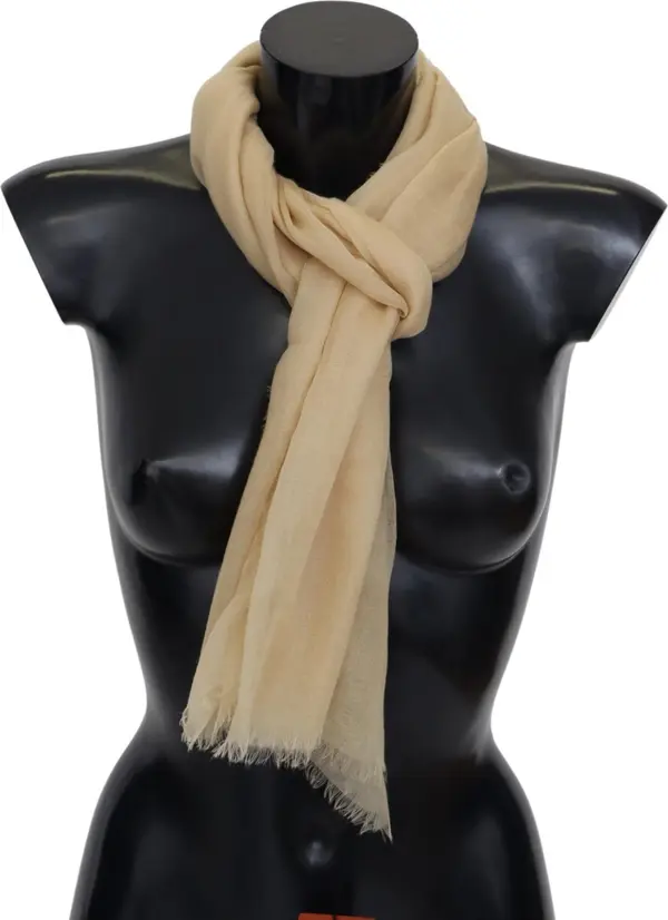 Beige Cashmere Unisex Neck Scarf