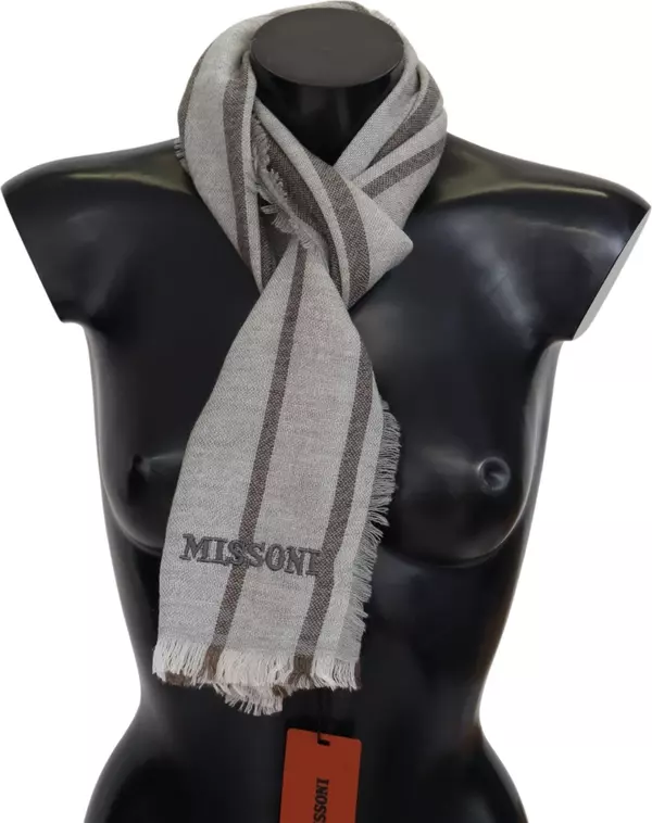 Multicolor Striped Wool Unisex Neck Wrap Scarf