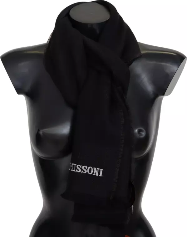 Black 100% Wool Unisex Neck Wrap Scarf