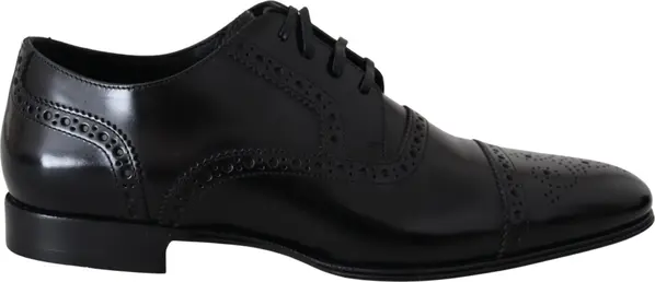 Black Leather Men Derby Formal Loafers Shoes