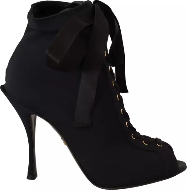 Black Stretch Short Ankle Boots Shoes
