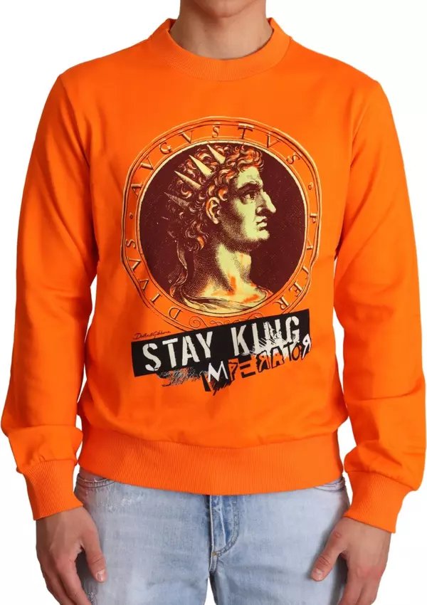Orange King Ceasar Cotton Pullover Sweater
