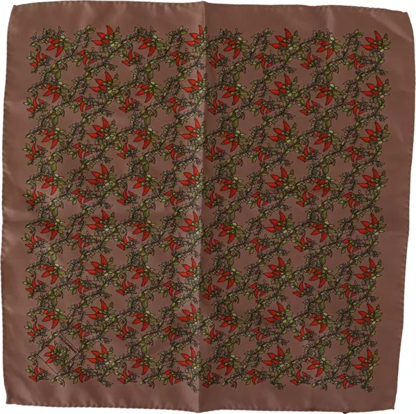 Brown Carrots Print Silk Handkerchief
