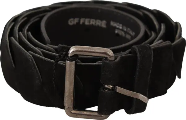 Black WX Silver Tone Buckle Waist Belt