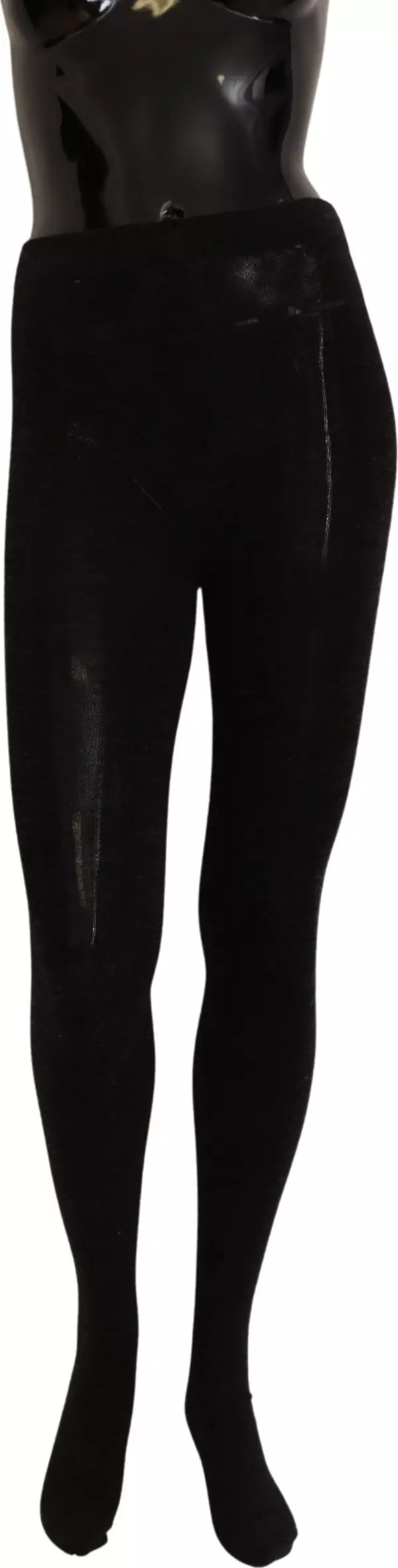 Black Wool Stretch Tights Stocking Socks