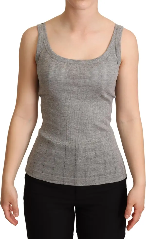 Gray Cotton Modal Canotta Tank Top T-shirt