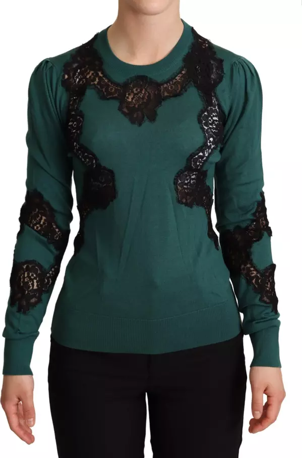 Green Wool Crewneck Sweater