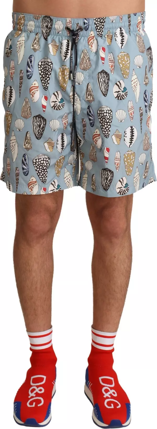 Blue Seashell Beachwear Swimwear Shorts