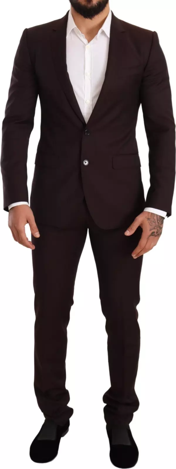 Bordeaux Wool MARTINI Slim Fit Suit