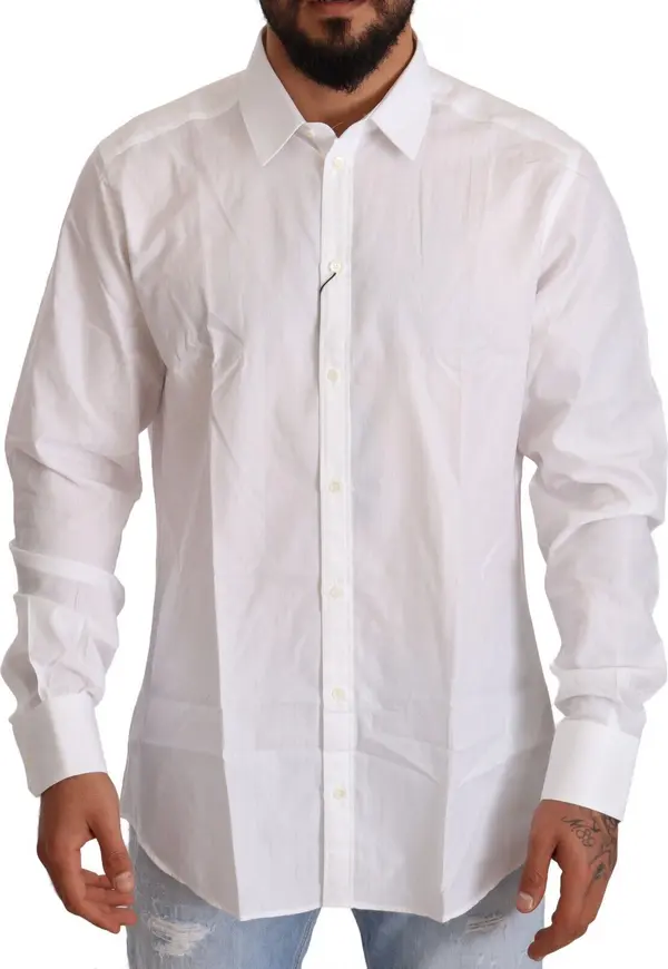 White Cotton Slim Fit Men MARTINI Shirt