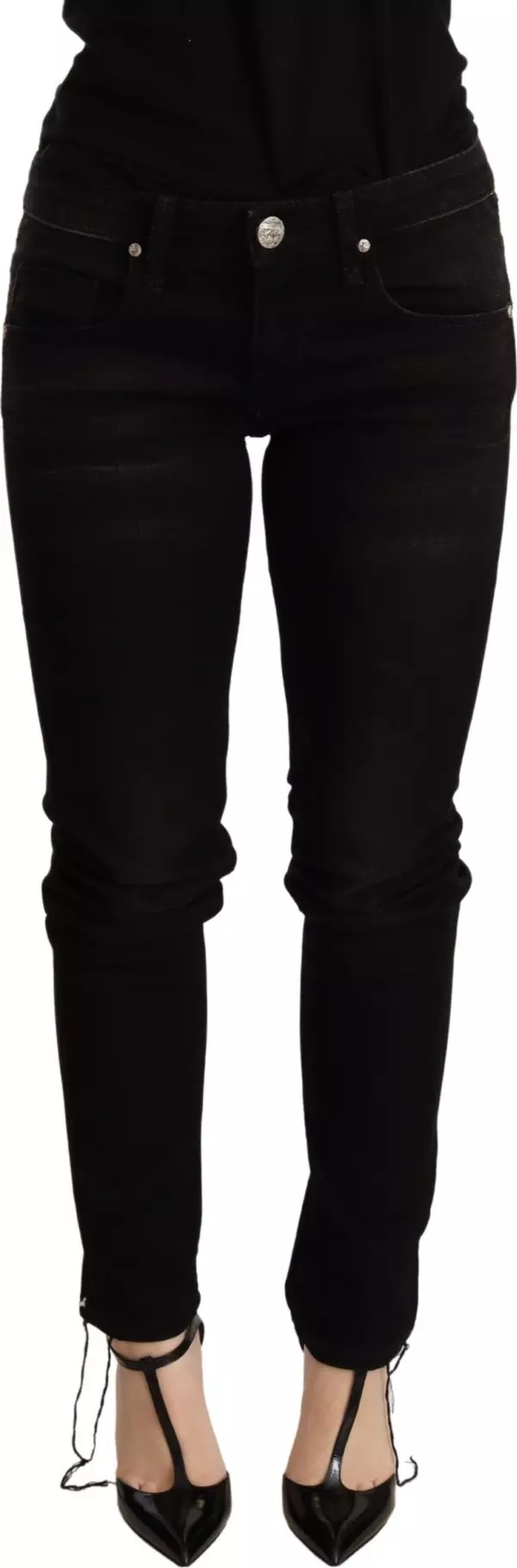 Black Low Waist Skinny Denim Trouser