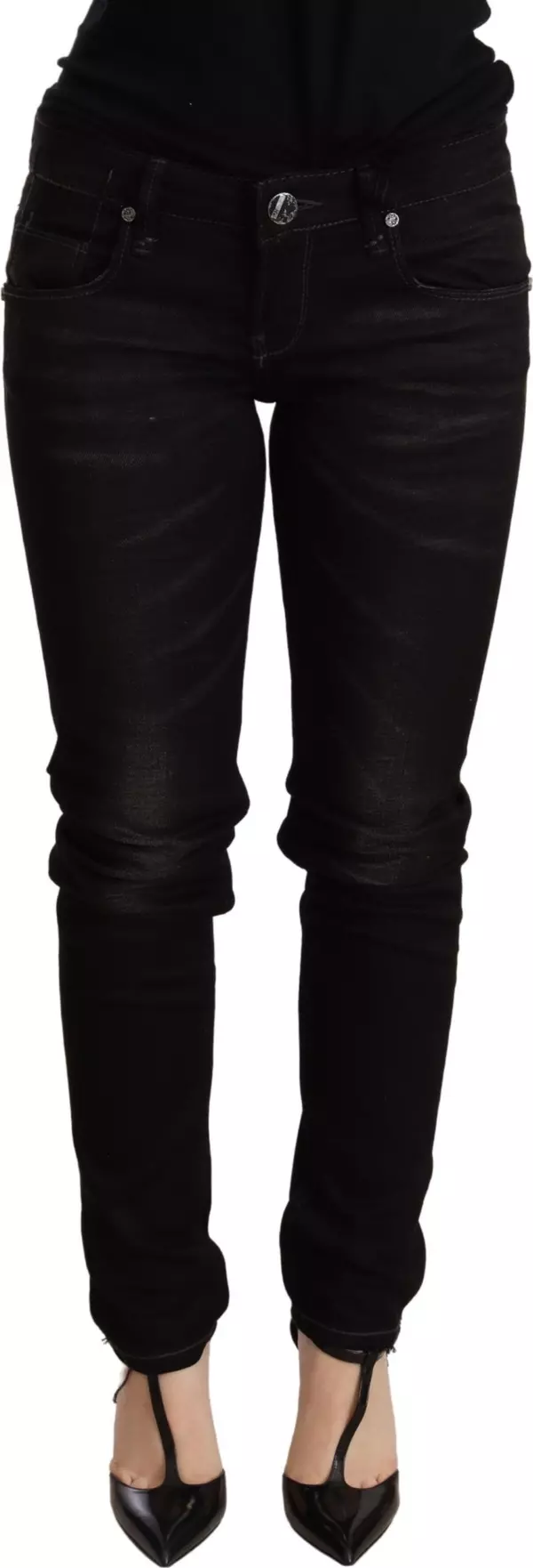 Black Low Waist Skinny Denim Trouser