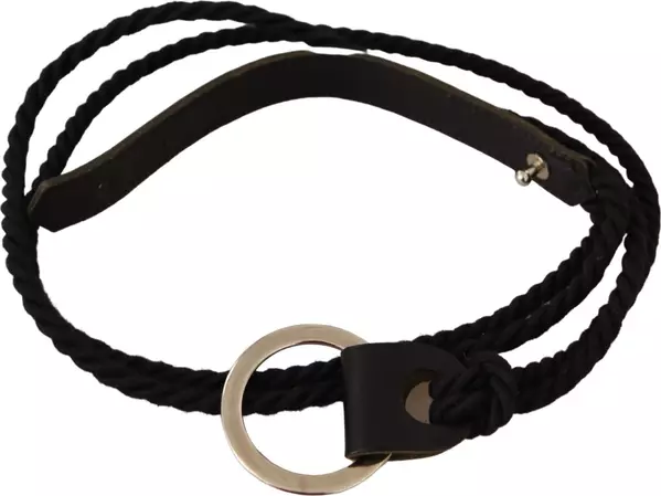 Black Leather Slim Women Waistband Metal Buckle Belt