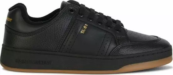 Black Calf Leather Low Top Sneakers
