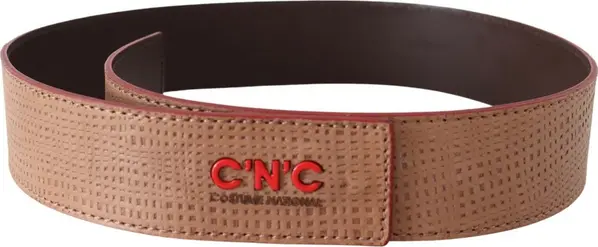 White Leather Logo Fashion Waist Belt