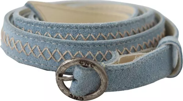 Blue Skinny Leather Fashion Waist Belt
