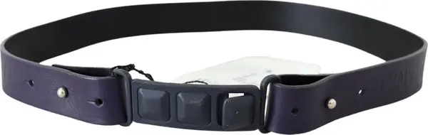 Black Leather Normal Logo Buckle Waist Belt