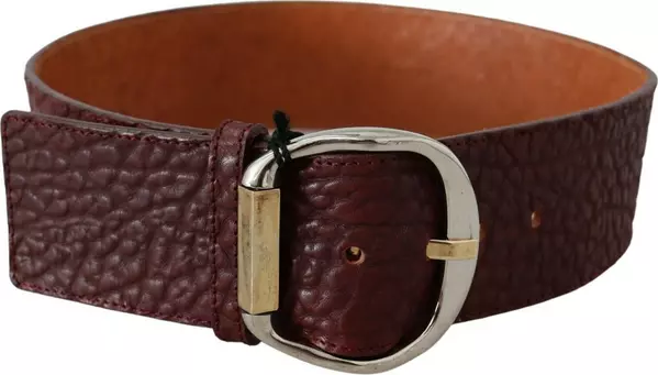 Bordeaux Wide Leather Waist Gold Silver Belt