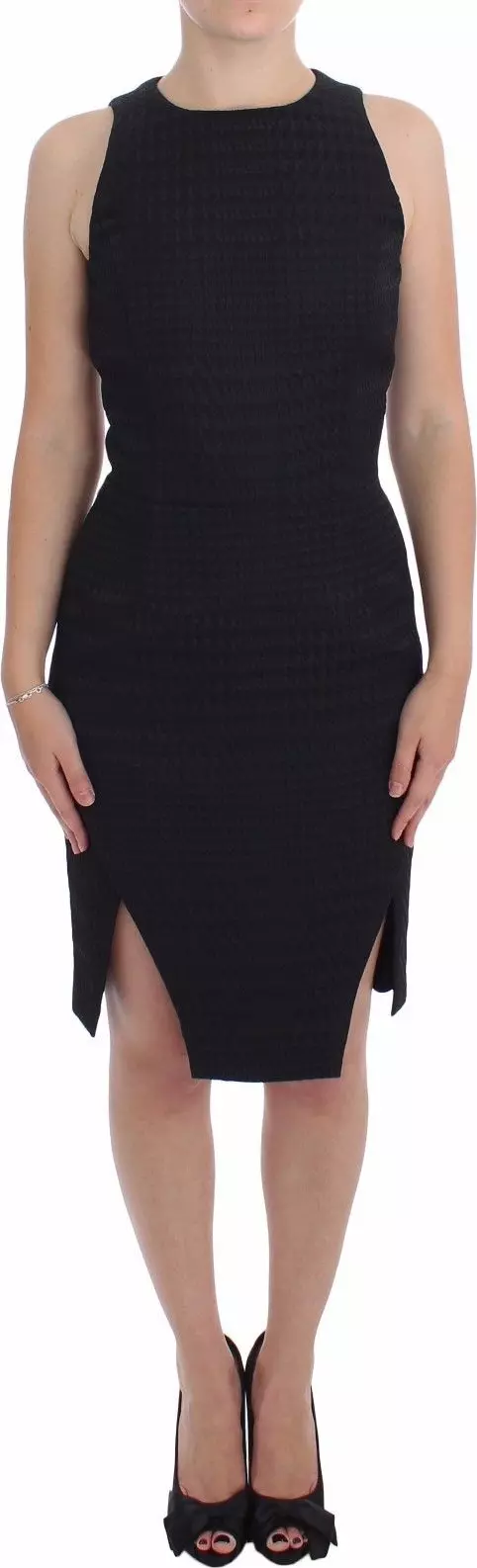 Black Sheath Party Evening Knee Length Dress