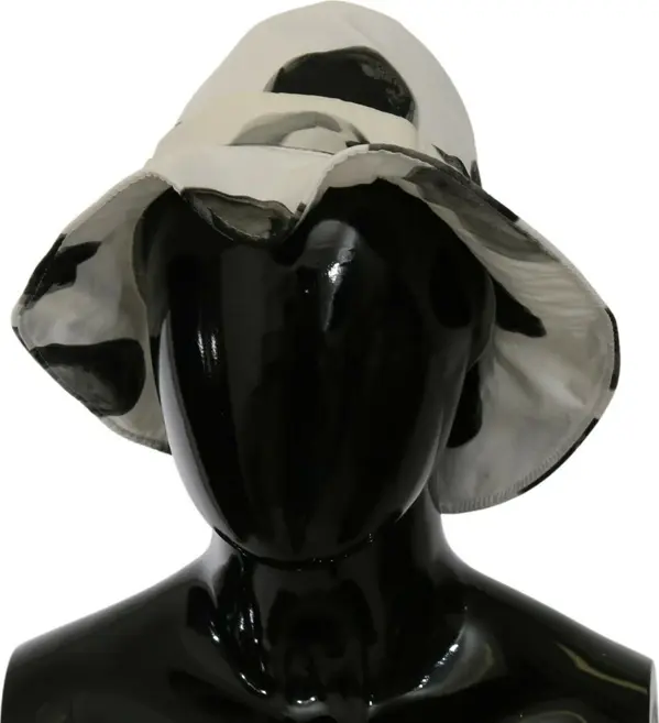 White Cotton Big Polka Dot Pattern Bucket Hat