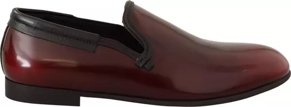 Bordeaux Patent Leather Dress Loafers Shoes