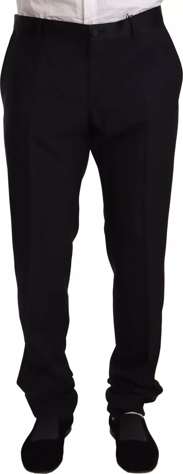 Black Wool Formal Tuxedo Trouser Pants