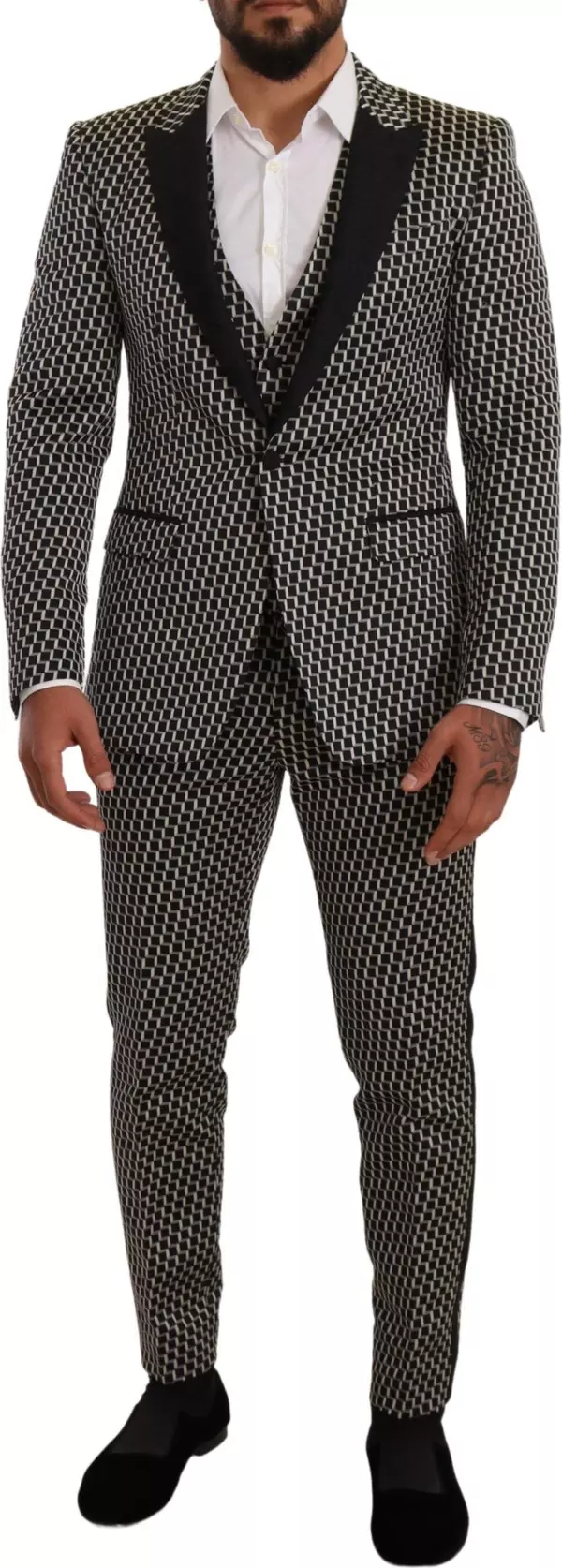 Black White Check 3 Piece Set MARTINI Suit
