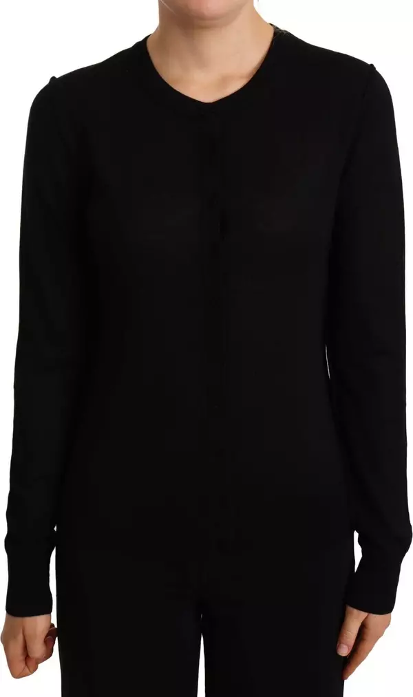 Black Crewneck Pullover STAFF Sweater Wool