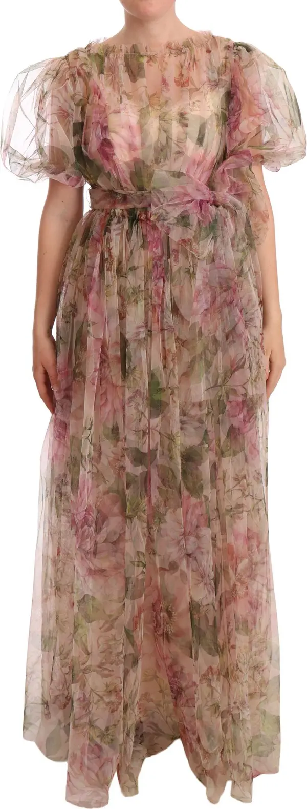 Multicolor Floral Print Long Maxi Gown Dress