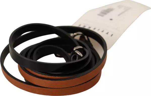 Brown Leather Silver Tone Buckle Belt