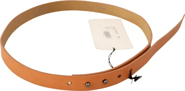 Orange Leather Silver Fastening Belt