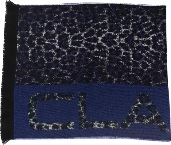 Blue Wool Men Scarf