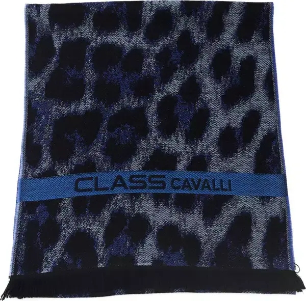 Blue Wool Men Scarf