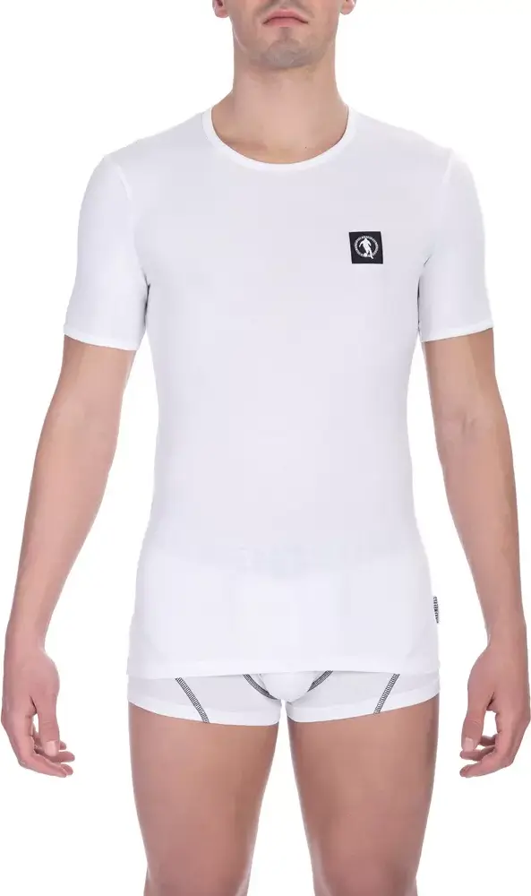 White Cotton Men's T-Shirt Bi-Pack Crew Neck