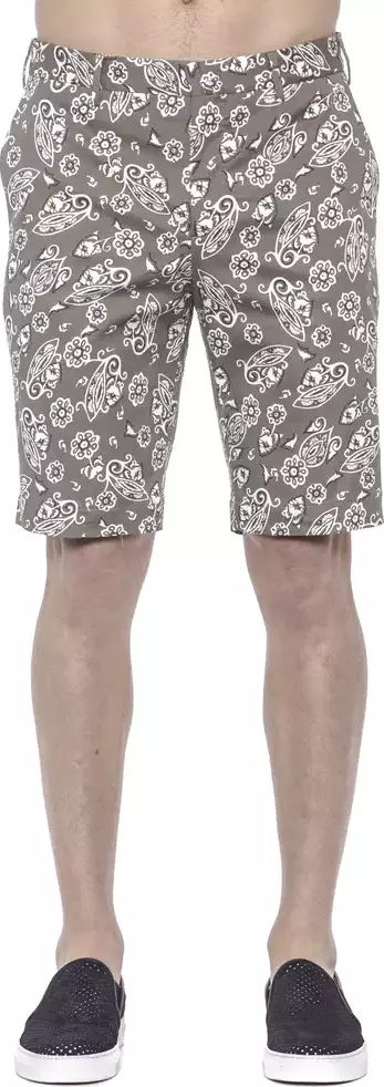 Green Cotton Men Bermuda Short