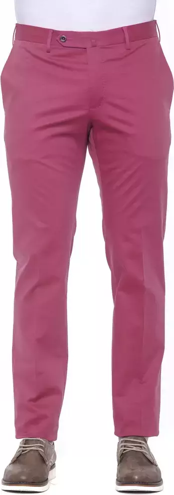Fuchsia Cotton Men Trouser