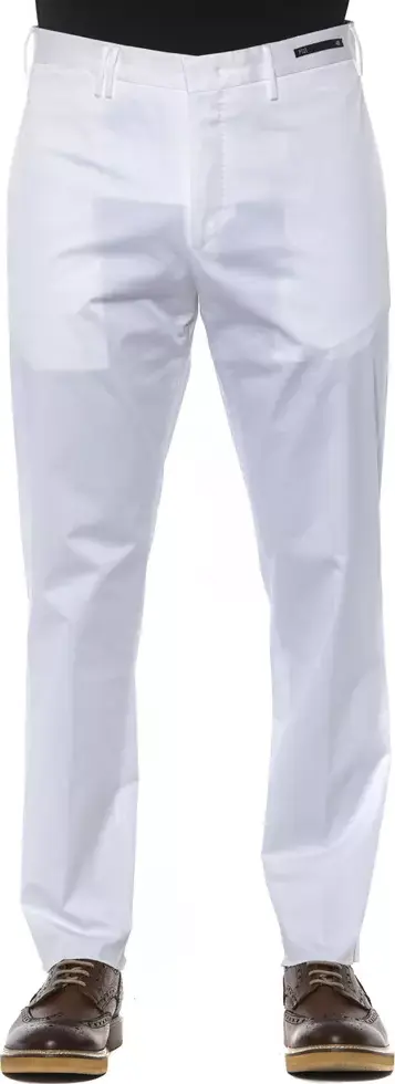 White Cotton Men Trouser