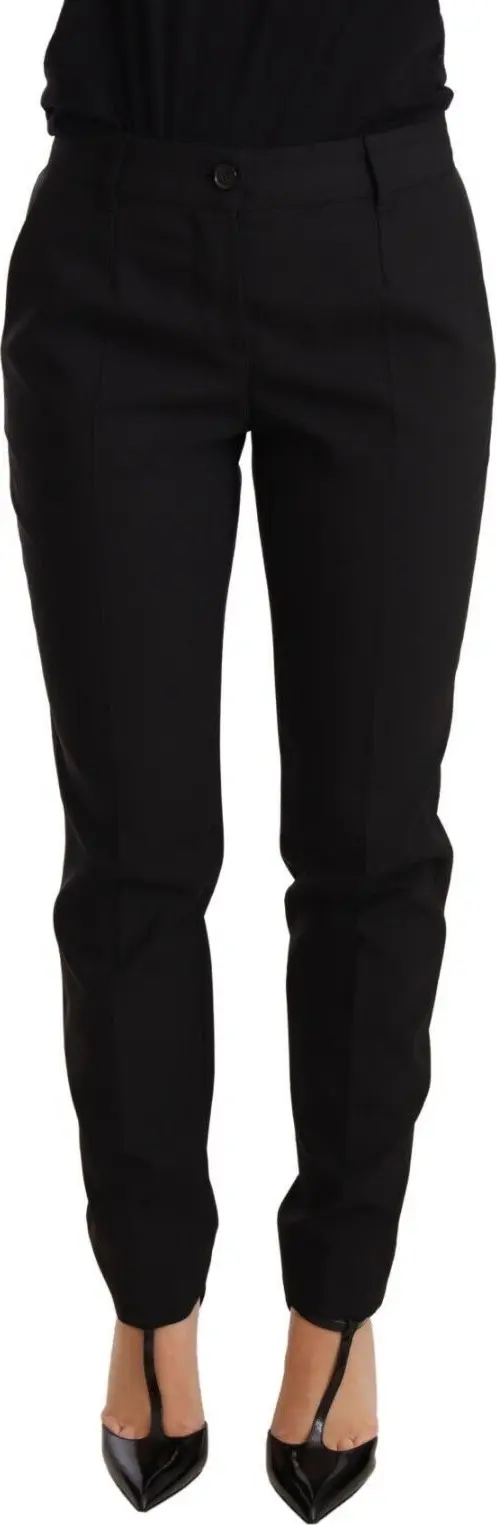 Black Tapered Women Trouser Virgin Wool Pants