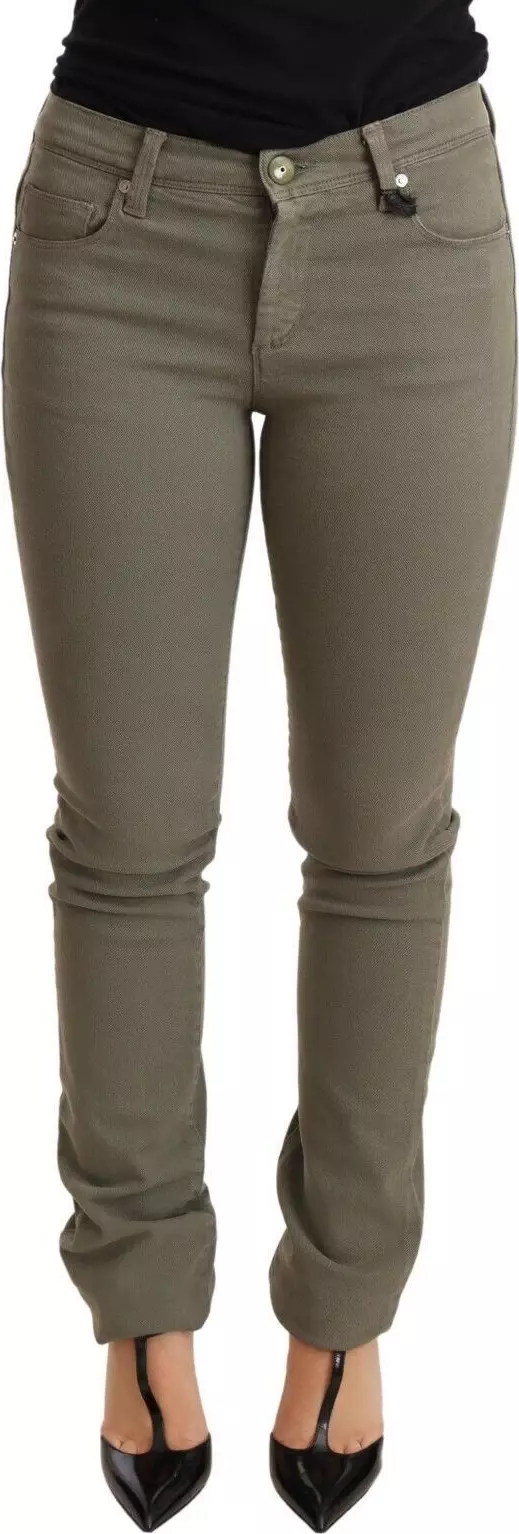 Green Low Waist Skinny Slim Trouser Cotton Jeans