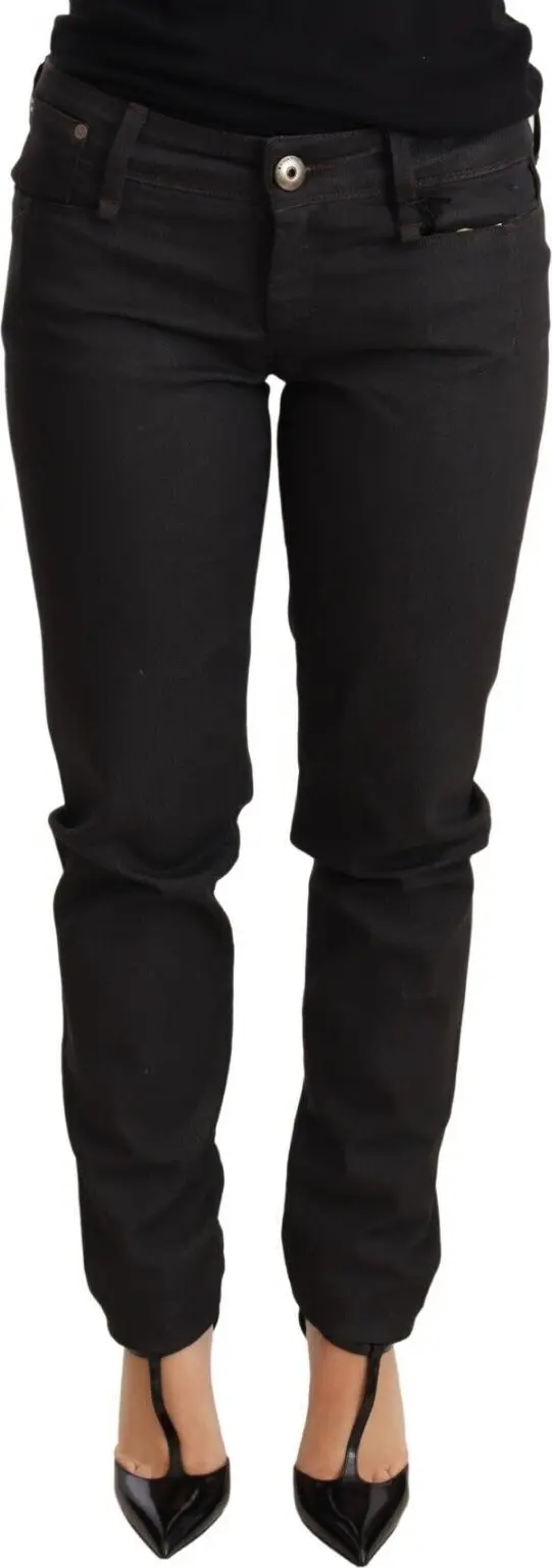 Black Low Waist Skinny Slim Trouser Cotton Jeans