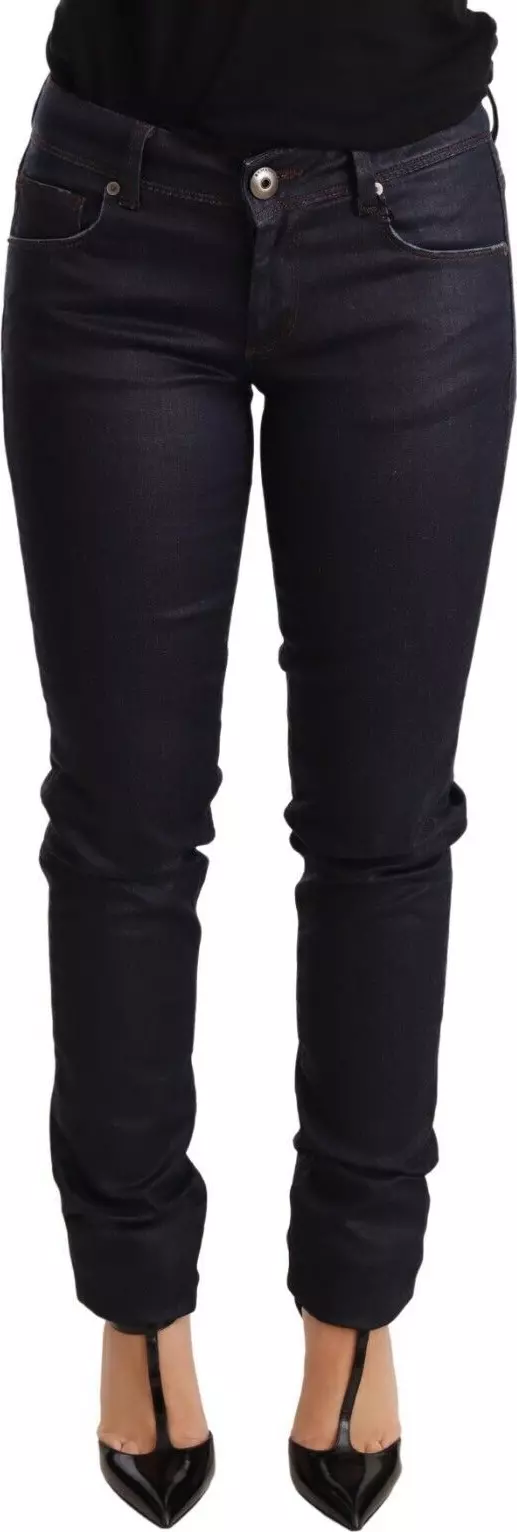 Blue Low Waist Skinny Slim Trouser Cotton Jeans