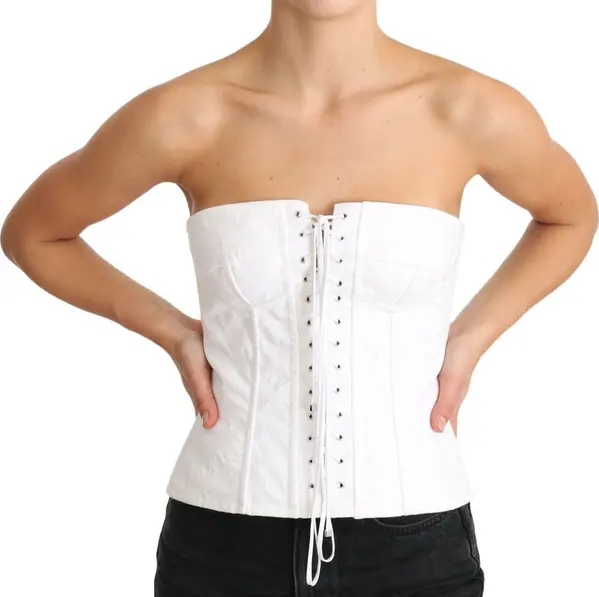 White PALERMO Bustier Cotton Top Corset