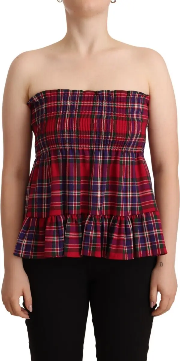 Multicolor Chekered Sleevelesss Tank Top