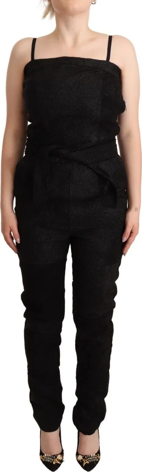 Black Spaghetti Strap Jumpsuit Dress