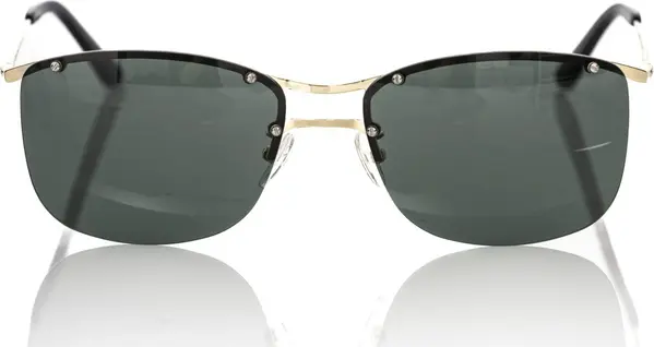 Black Metallic Fibre Men Sunglasses