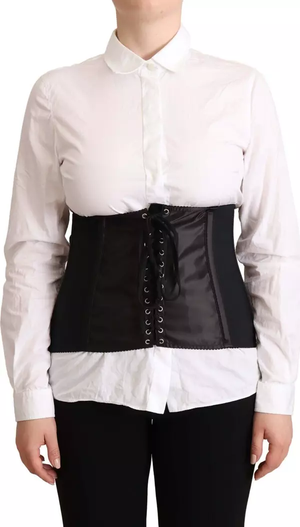 Black Corset Belt Stretch Waist Strap Top