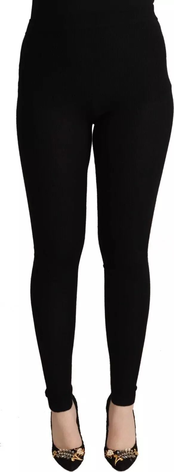 Black Cashmere Stretch Waist Tights Pants