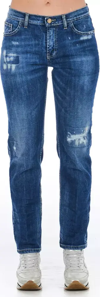 Blue Cotton Women Jeans