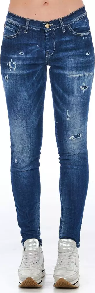 Blue Cotton Women Jeans